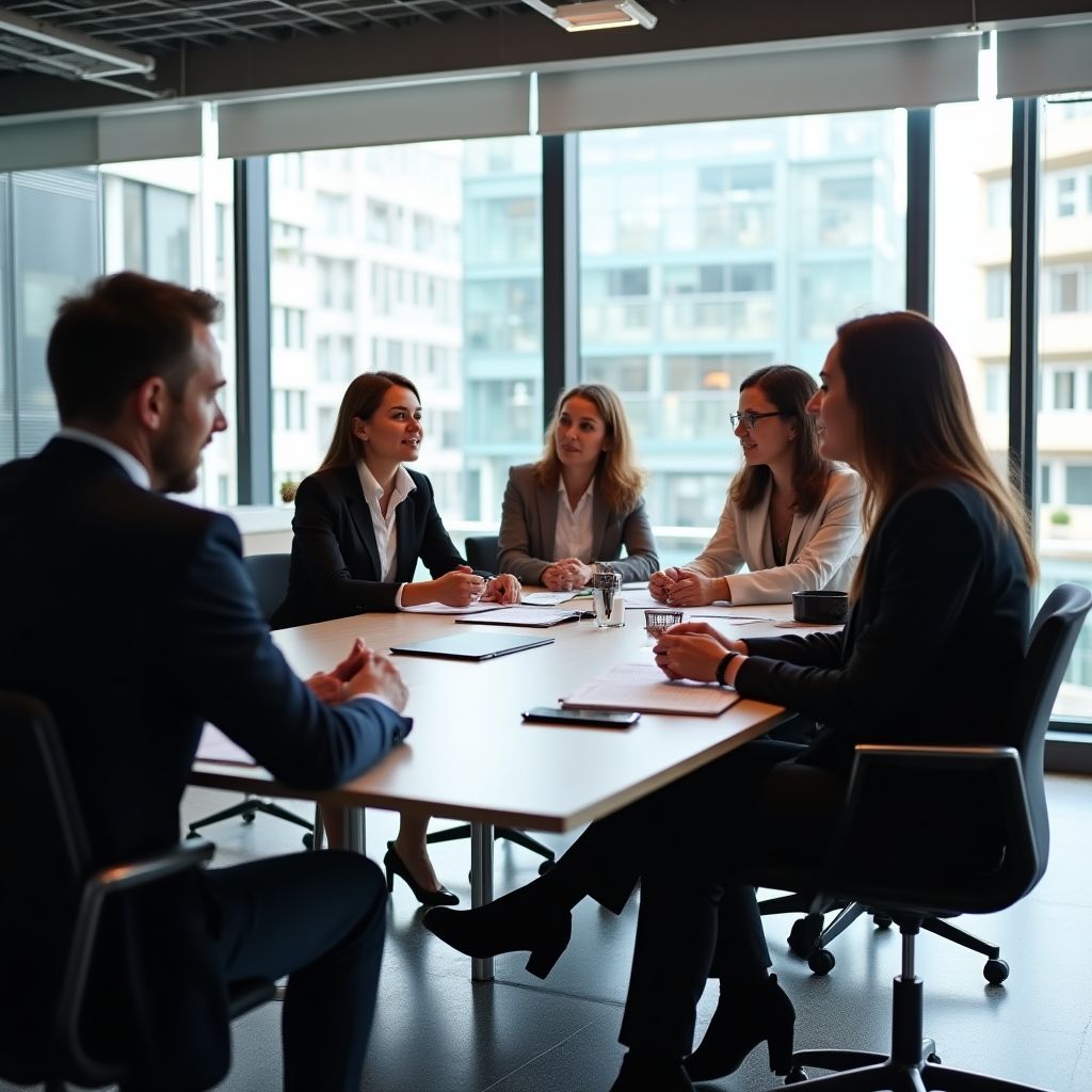 Business professionals in a coaching session